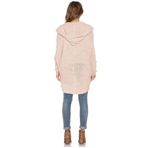 Free People Coco Cocoon Oversized Ivory Combo Hooded Cardigan XS - Picture 3 of 9
